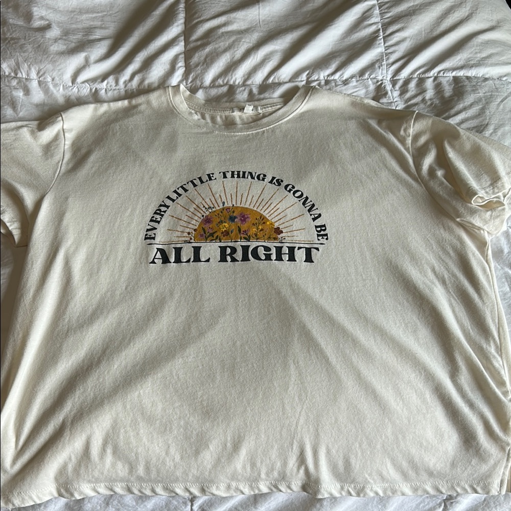 Maurices Cream Short Sleeve Tee with Graphic Design